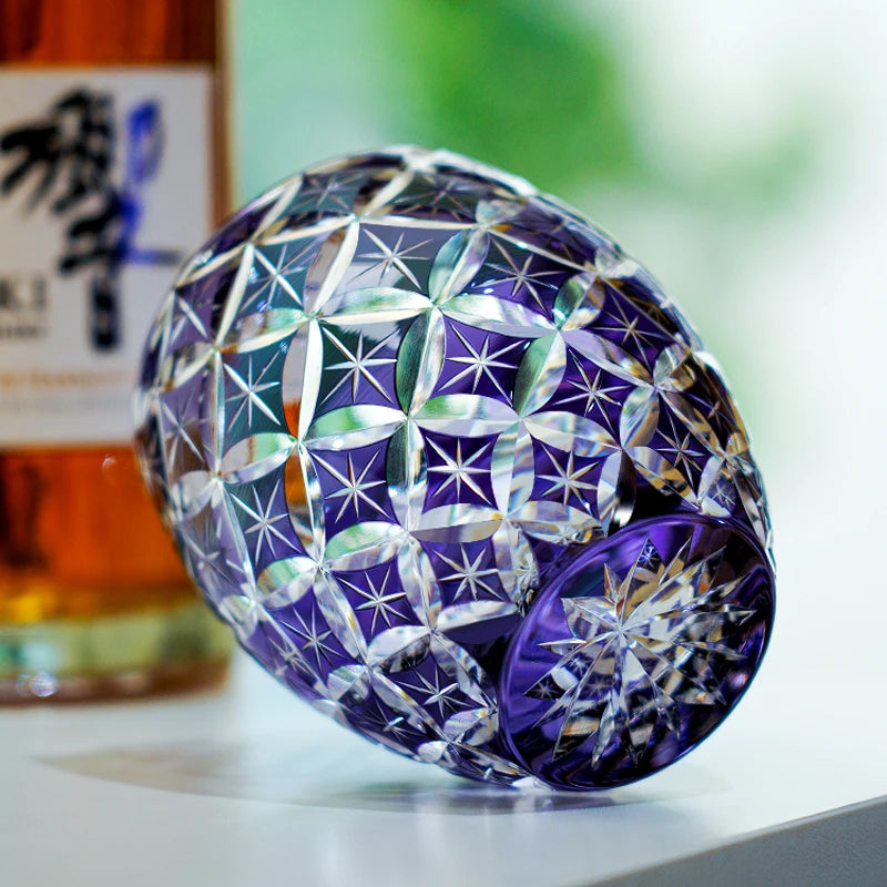 Violet Edo Kiriko Glass