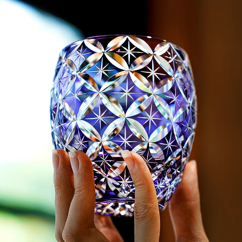Violet Edo Kiriko Glass