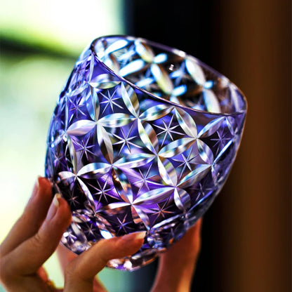 Violet Edo Kiriko Glass