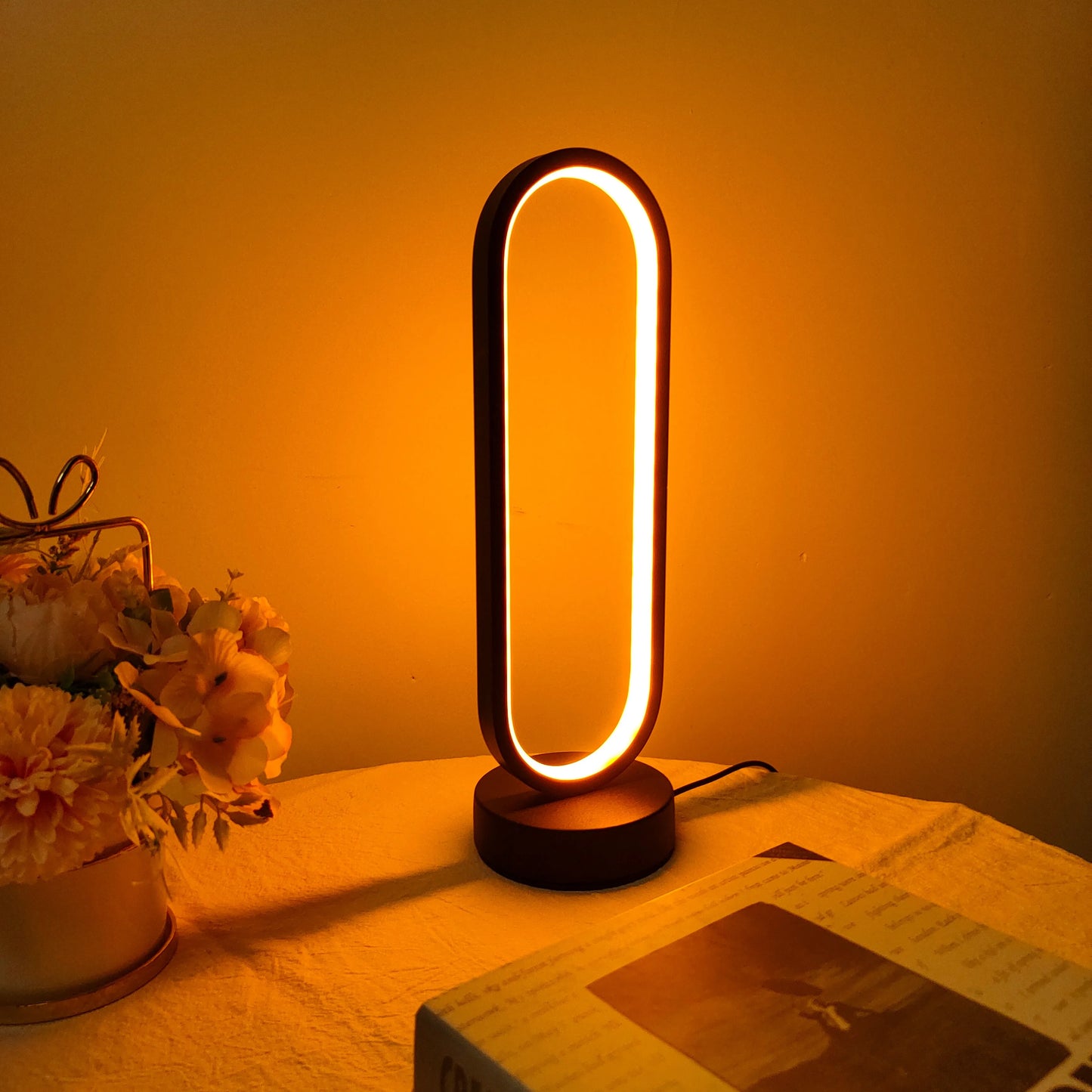 Matte Black Bedroom Ring Lamp