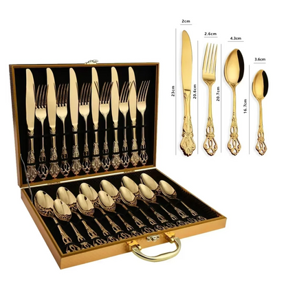 Decorative Stainless Steel Cutlery (24 Piece Dining Set)